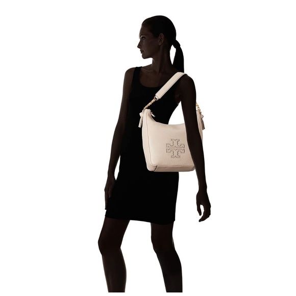 Tory Burch Harper Zip Leather Hobo - Bedrock - Picture 6 of 6